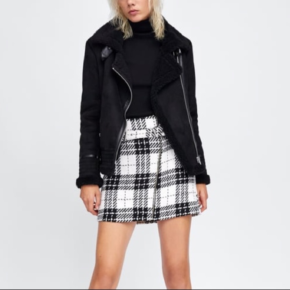 Zara Contrasting Faux Suede Jacket